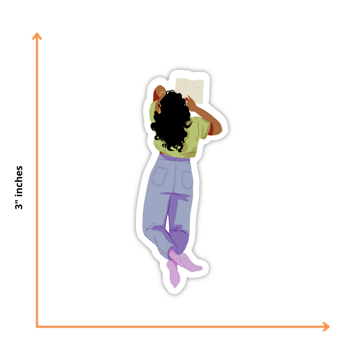 Lying Down Reading Sticker