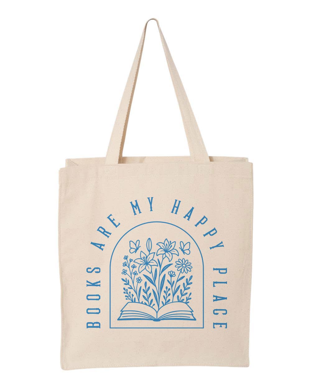 Happy Place Books Book Lover Canvas Tote Bag