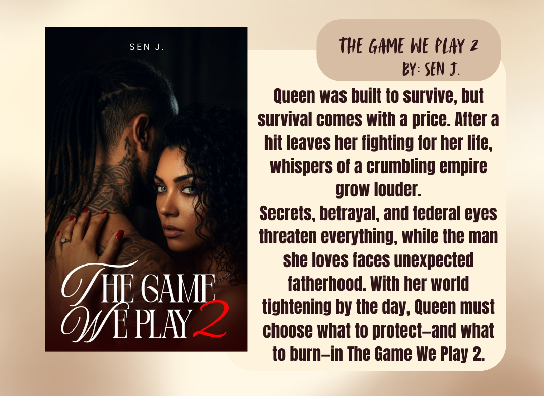 Book cover of 'The Game We Play 2' with a quote by Sen J on a beige background
