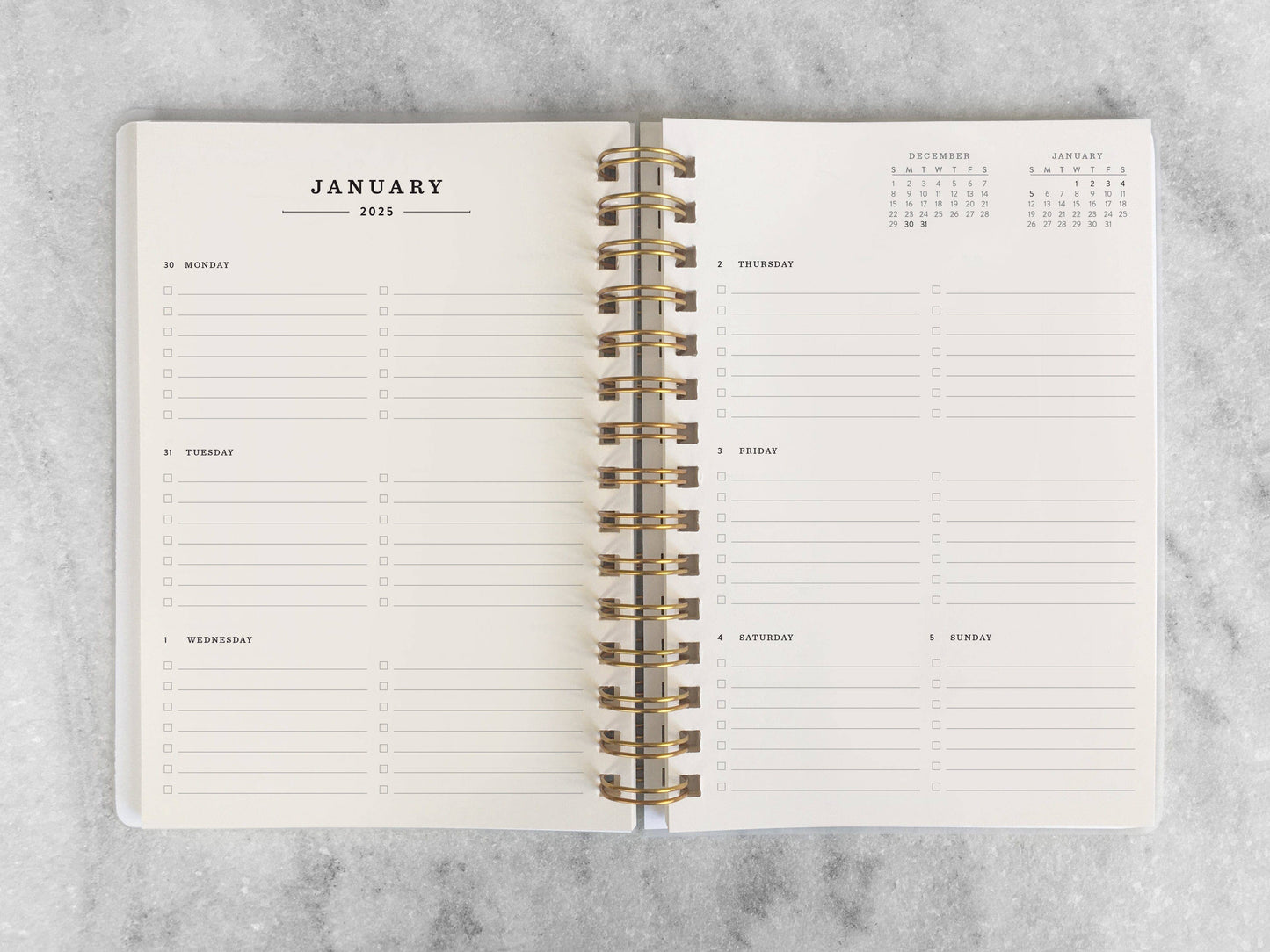 12-Month Planner, Peach Bookcloth: Jan-Dec 2026