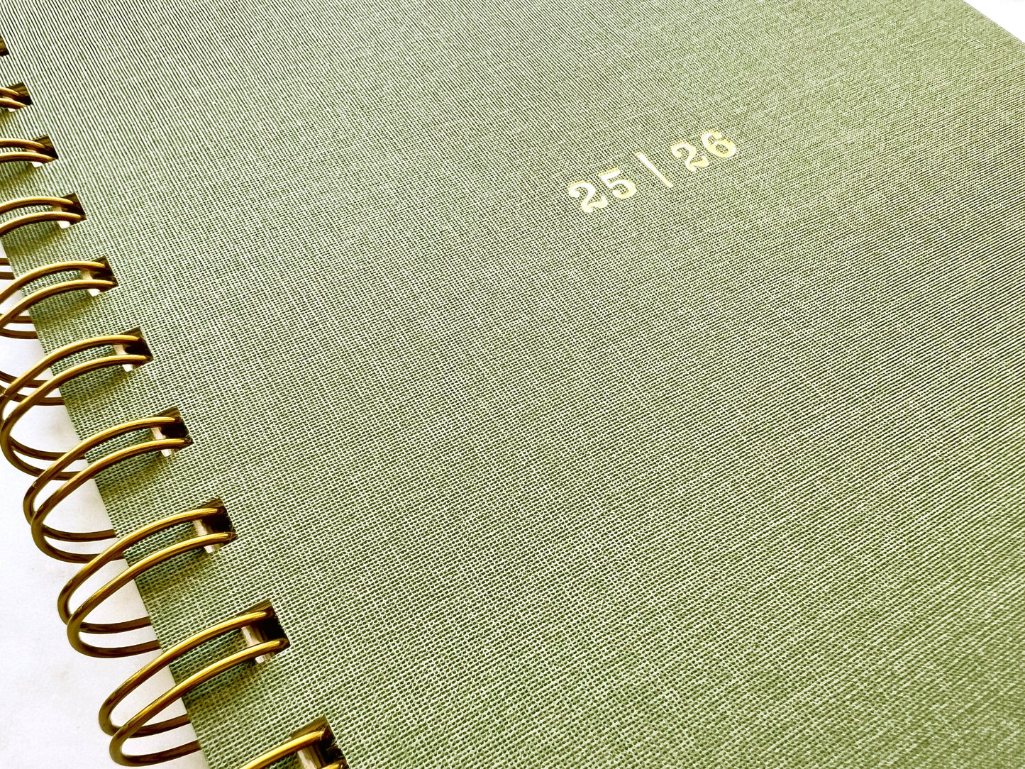 12-Month Planner, Green Bookcloth: Jan-Dec 2026