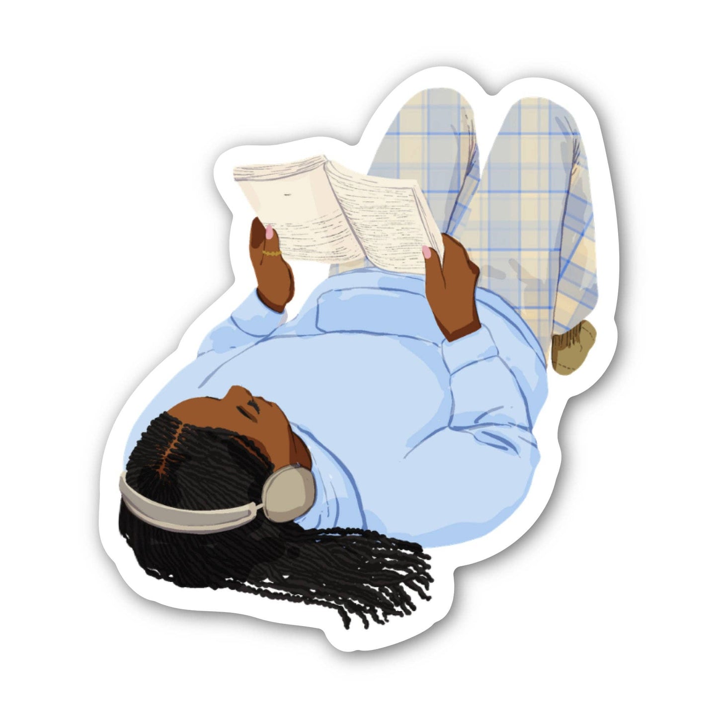 Headphones and Book Sticker