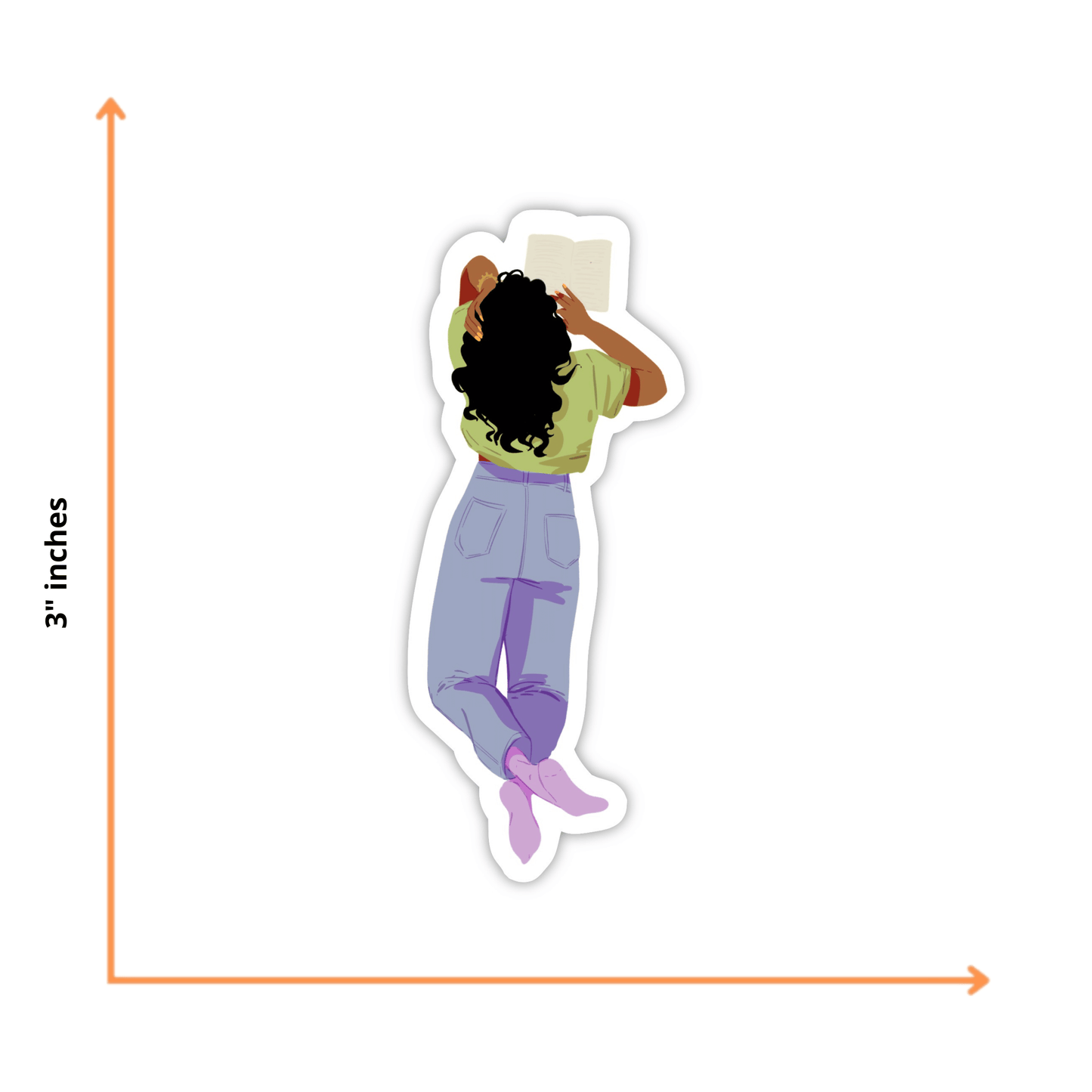 Lying Down Reading Sticker