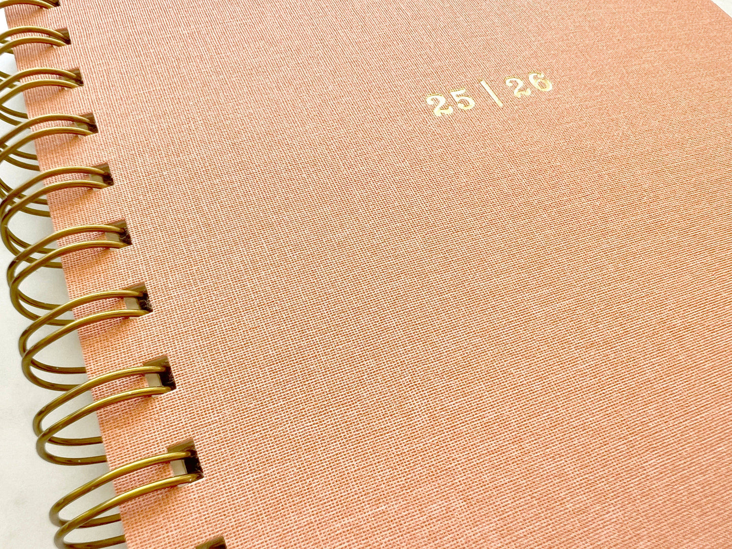 12-Month Planner, Peach Bookcloth: Jan-Dec 2026