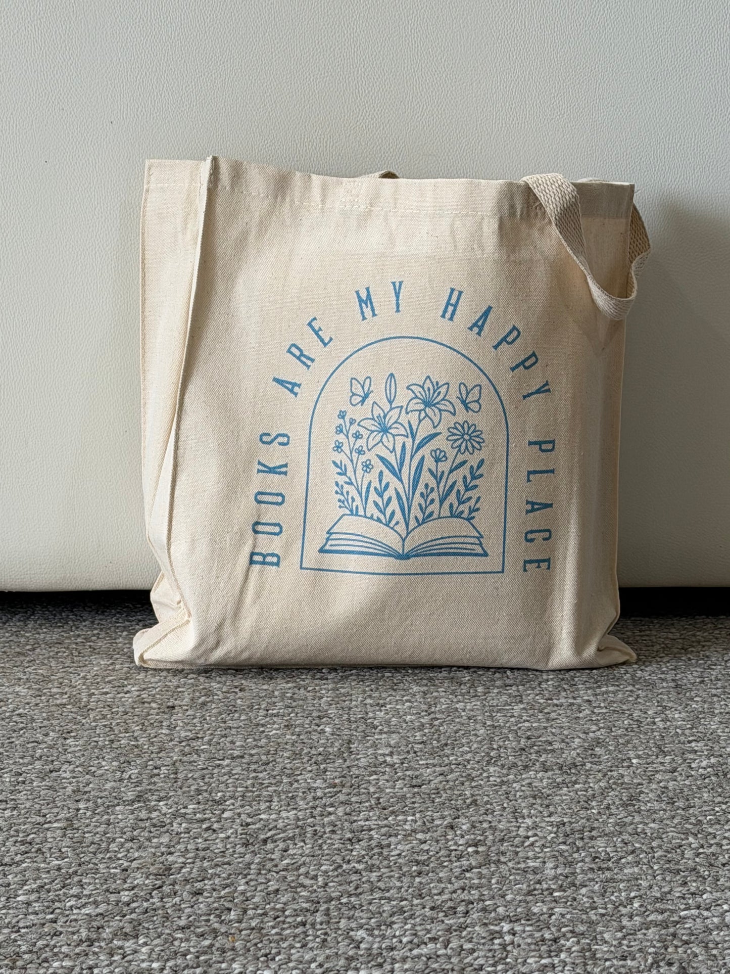 Happy Place Books Book Lover Canvas Tote Bag