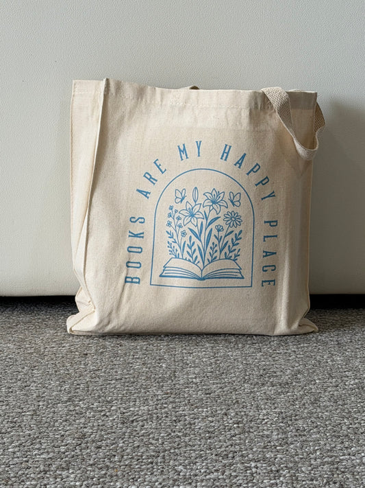 Happy Place Books Book Lover Canvas Tote Bag