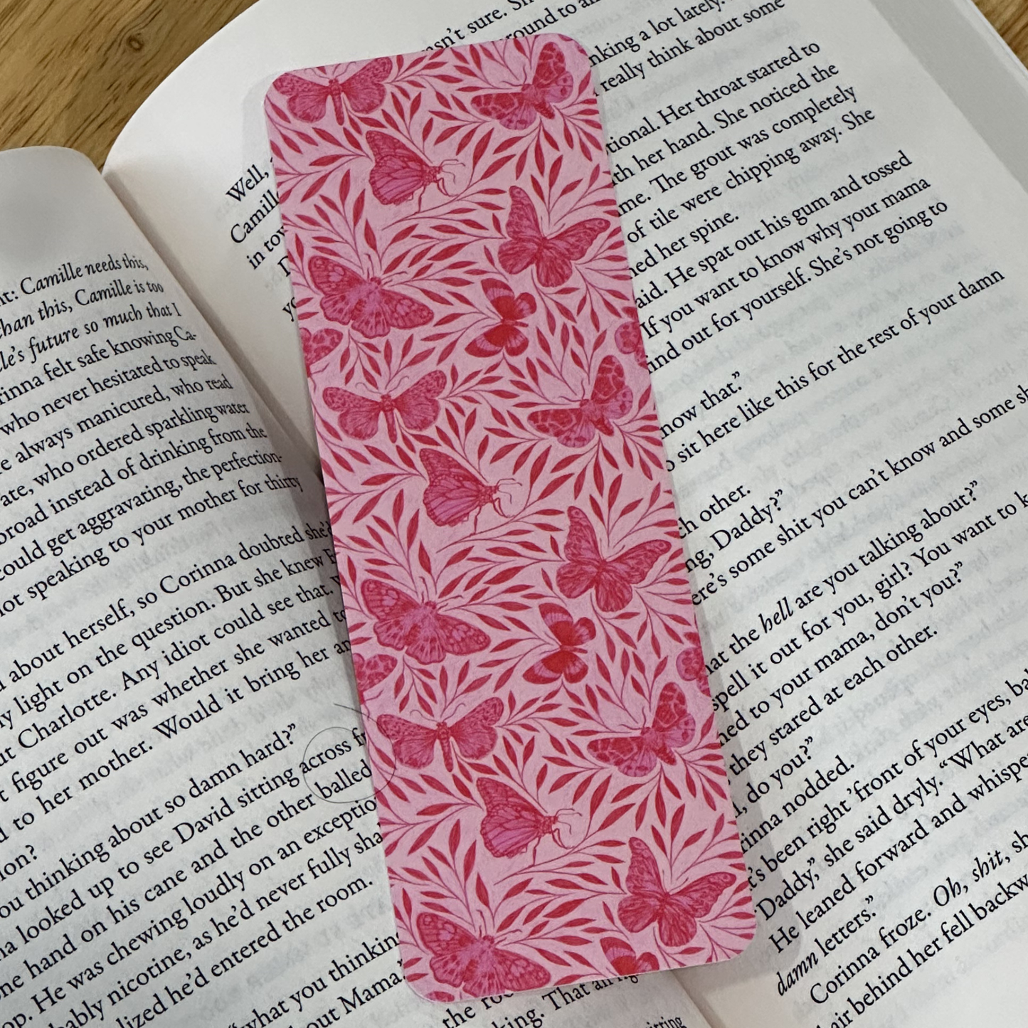 Pink Butterfly Bookmark