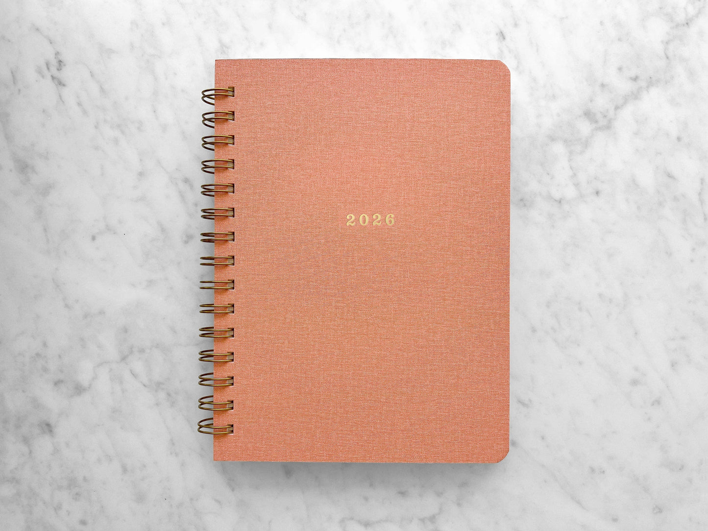 12-Month Planner, Peach Bookcloth: Jan-Dec 2026
