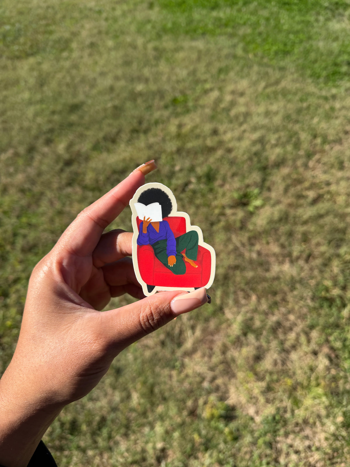 Red Reading Chair Sticker