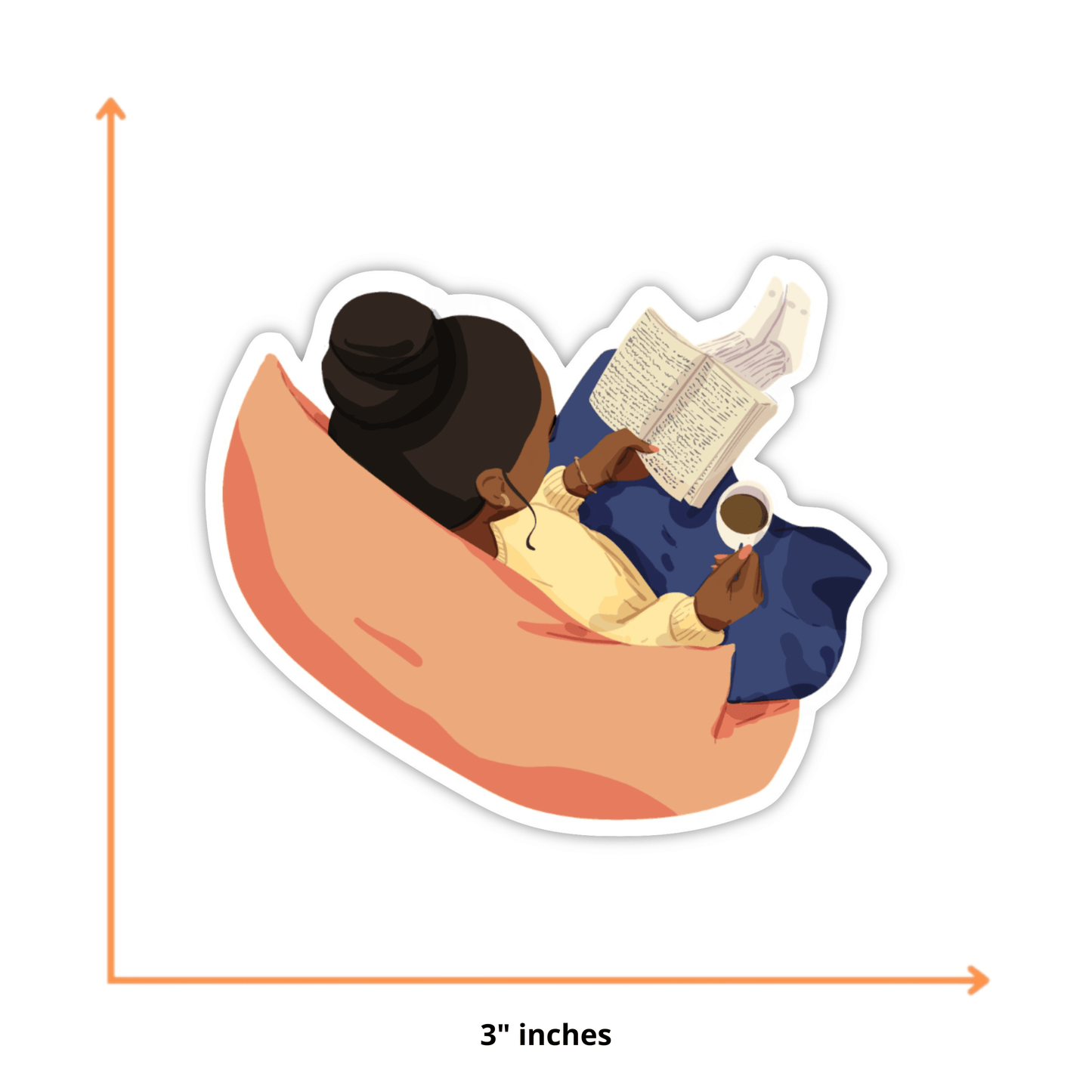 Coffee and Book Sticker
