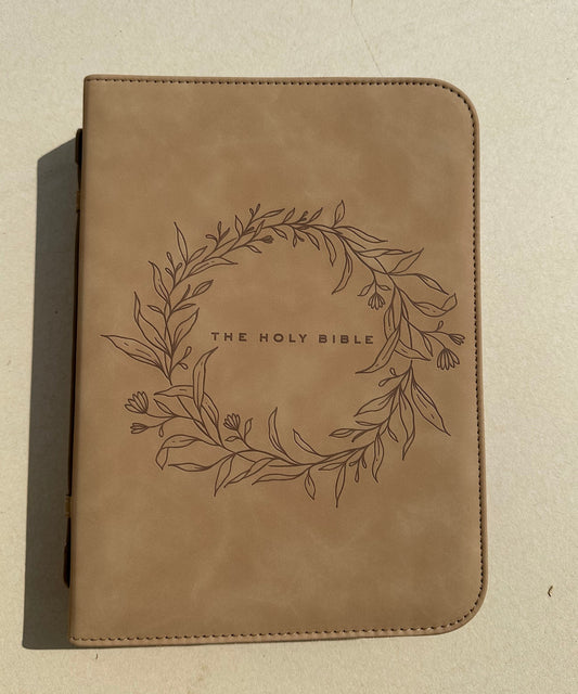 Bible Cover: Wreath Bible Case | Book Carrier
