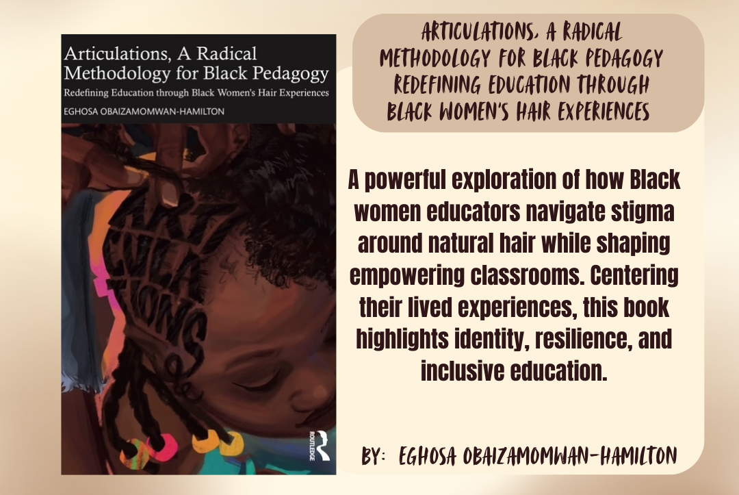 Book cover of 'Articulations, A Radical Methodology for Black Pedagogy' with text about its content and author on a beige background.