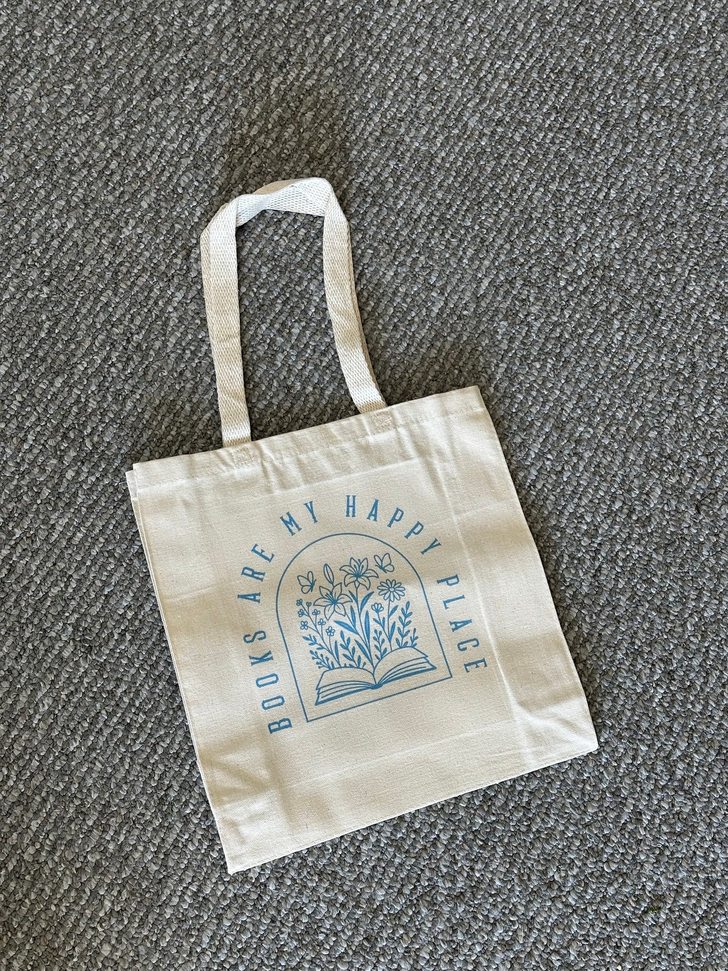 Happy Place Books Book Lover Canvas Tote Bag