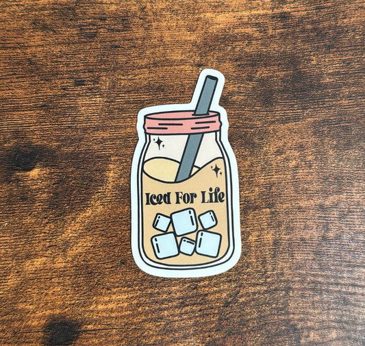 Iced Coffee For Life Vinyl Sticker