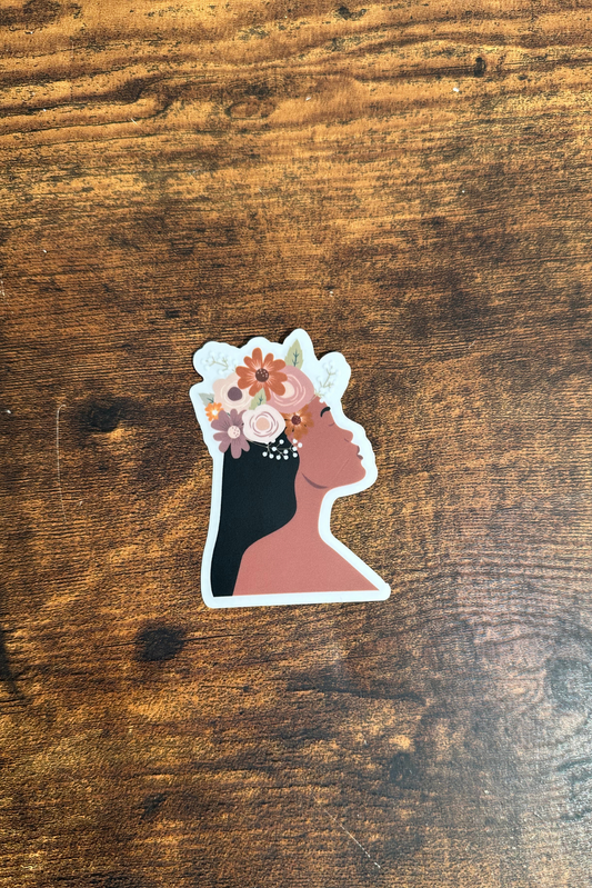 Boho Black Girl Magic Floral Clear Sticker