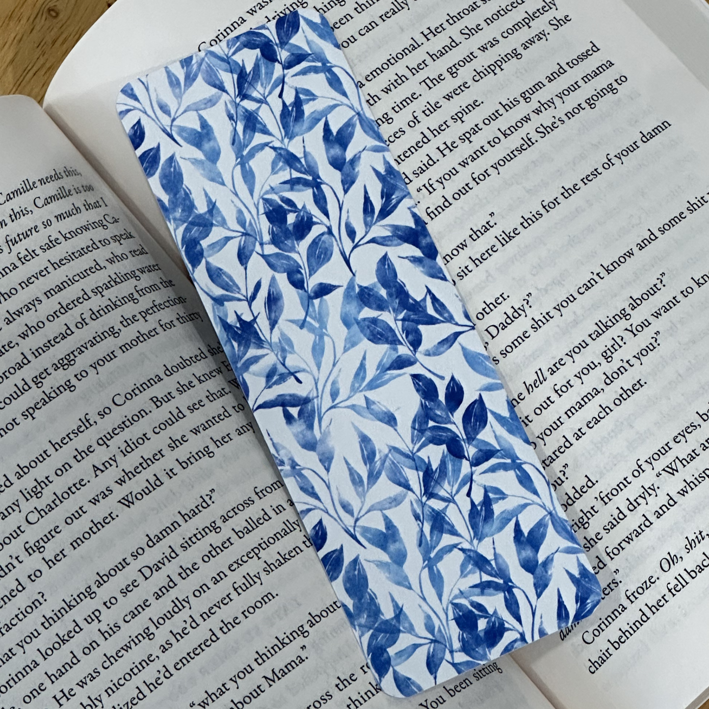 Blue Leaves Bookmark