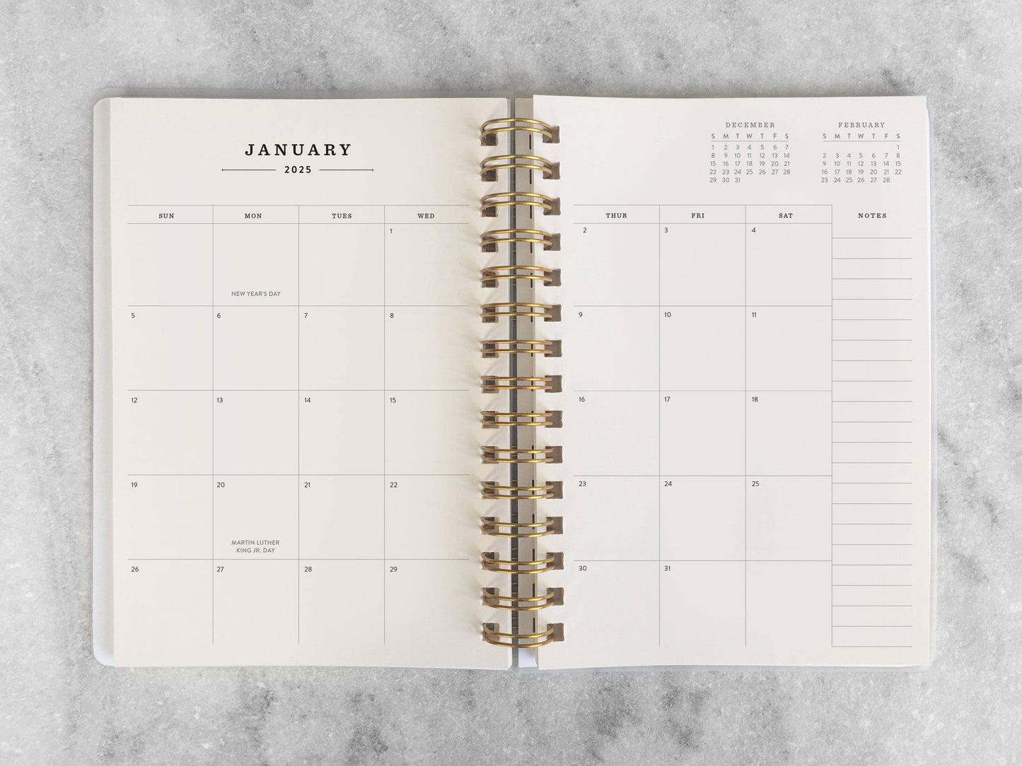 12-Month Planner, Green Bookcloth: Jan-Dec 2026