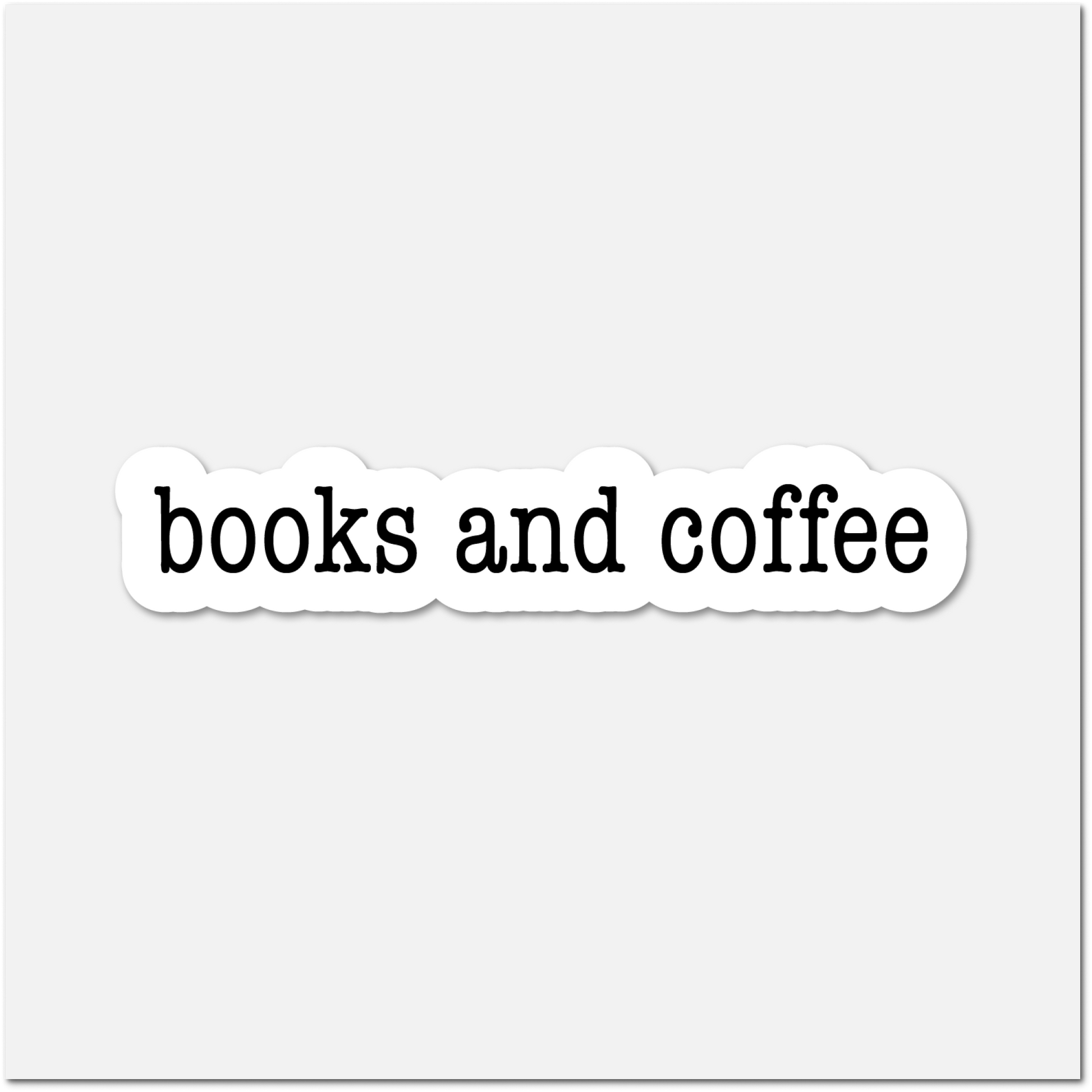 Text 'books and coffee' on a white background